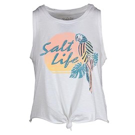 Salt Life Polly in Paradise Muscle Tank Top, White, Large