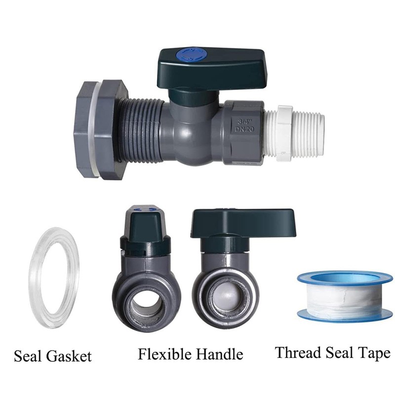SEIWEI Regentonne Ablassventil Kit, 1" Regenfass-Zapfensatz mit Schottanschluss und Gewindeabdichtung