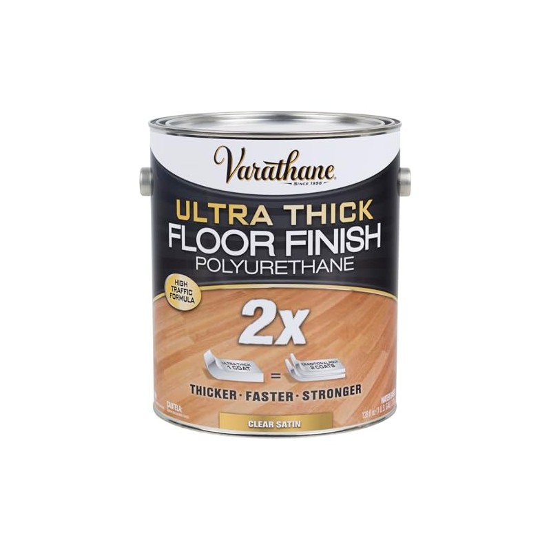 Varathane 298274 Ultra Thick Floor Finish Polyurethane, Gallon, Satin Clear