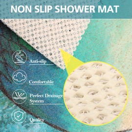 LY4U Non-Slip Shower Mat for Outdoor Shower, Anti Mould PVC Bath Mat Bathroom and Wet Shower Areas