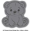 'Cute Teddy Bear' Rubber Stamp - Unmounted Design for Crafting