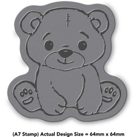 'Cute Teddy Bear' Rubber Stamp - Unmounted Design for Crafting & Scrapbooking, A7 (RS00008788)