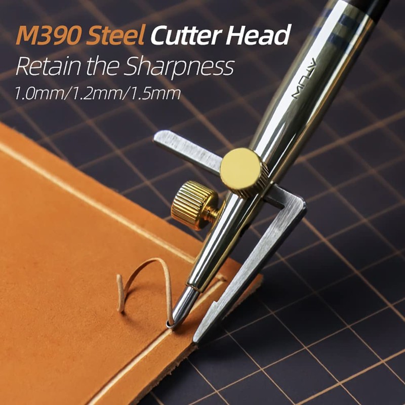 WUTA Professional 3 in 1 Leather Groover Tool Set Adjustable