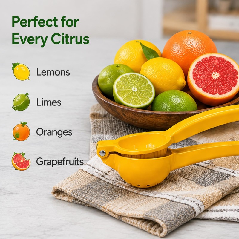 Lemon Squeezer, Manual Aluminum Alloy Citrus Juicer for Lemons &