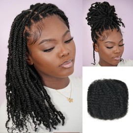 ToyoTress Afro Kinkys Bulk Human Hair - 12 Inch 1 Pack (50g) Afro Kinky Human Hair Bundle For Mini Twist Crochet Braids Locs Dreadlocks Braiding Hair Extensions (12 Inch, 1B-1P)