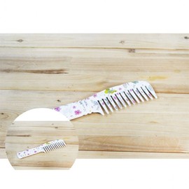 Butterfly Pattern Straight Bath Comb Baby Comb White 3ea