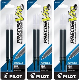 PILOT Precise V10 RT Ink Refills for Bold Retractable Pens, 1.0 mm, Black Ink, 3 Pack
