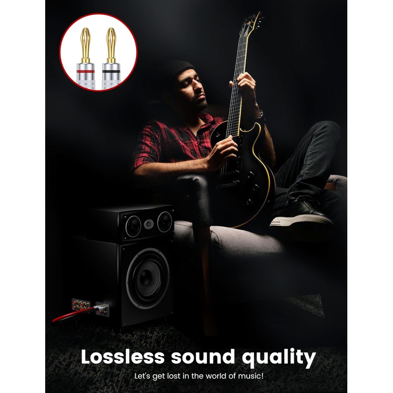 MOSWAG 5 Pairs Banana Plugs for Speaker Cable - 24K