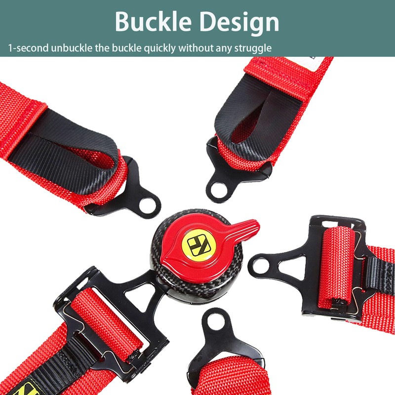 Wuidail 5 Point Harness Seat Belt with 2'' Ultra Premium