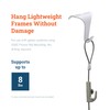 Picture Rail Hooks White - Supports 8 lbs - 10