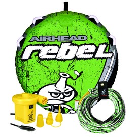 Airhead Rebel Kit, 1 Rider Towable Tube With Rope And Pump