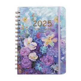 2025 Diary - Calendar 2025 from January 2025 to December 2025, A5 Weekly Planner with Inner Pocket, Elastic Closure, Student Calendar, Student Planner