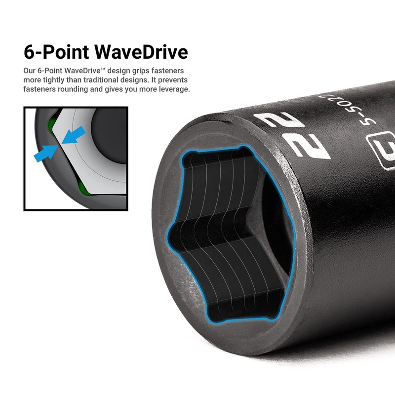 Capri Tools 9/16 in. Stubby Impact Socket, 3/8 in. Drive,