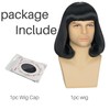 Cosela Farquaad Men Funny Short Black Bob Wig with Full