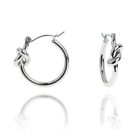 Sonateomber Dainty Silver Hoop Huggie Earrings for Women Girls – Cute Circle Knot Twisted Hoops Hypoallergenic Statement Wedding Bridal Prom Jewelry Gift