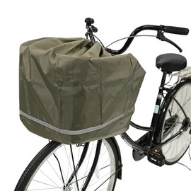 Drawstring Type for Large Luggage, Kiaro Bicycle Front Basket Cover, Khaki, Front Safety Basket Cover, Large Capacity, Just Put it Over Rainy Days, Waterproof, Compatible with Large Cages