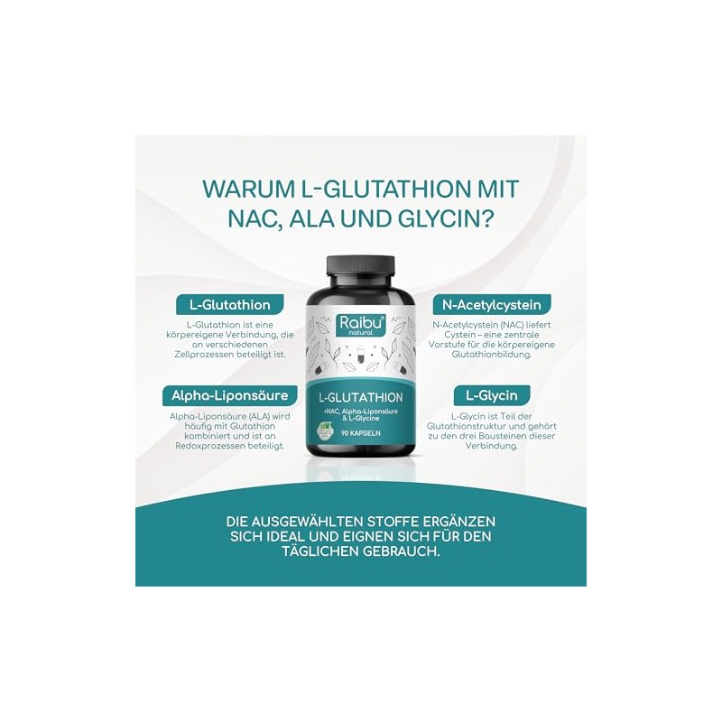 L Glutathione 500 mg, Glutathione Capsules High Dose - Reduced
