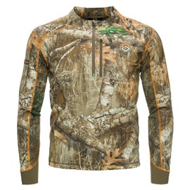 ScentLok Savanna Aero Attack V2 1/4 Zip Lightweight Camo Hunting Shirt for Men (Realtree Edge, XX-Large)