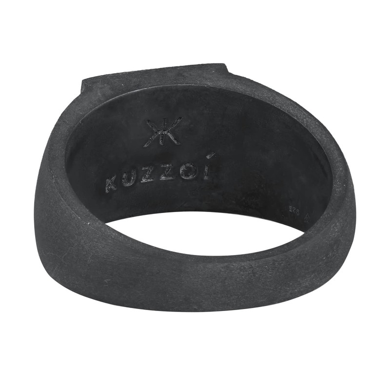 Kuzzoi 0605991722_58 Men's Signet Ring Oxidised Band Ring Solid (11