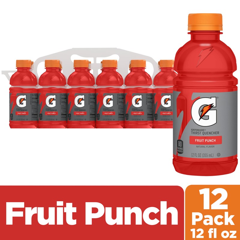 Gatorade Thirst Quencher,Fruit Punch, 12 Fl Oz (Pack of 12)