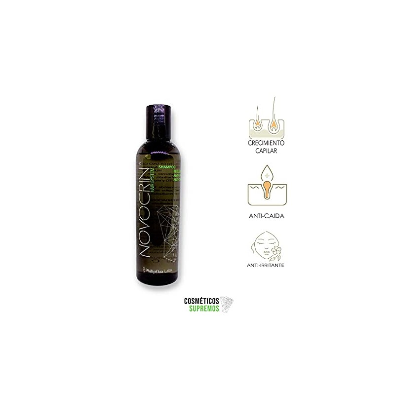 Novocrin Shampoo - Anticaída, Inhibidor de grasa, Tecnología anti-irritación, Sin