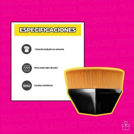 Brocha Kabuki Plana Base Corrector Polvo Acabado Uniforme