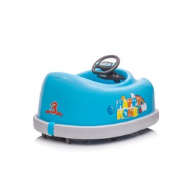 Tzou Electric Ride On Bumper Car for Kids 12V Bumper Car with 360 Degree Spin Pushrod Dinner Plate Rocking Horse Mode for 1-6 Years Old Kids Blue