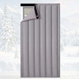 Thermal Insulated Door Curtain, Sound Proofing for Door,Thermal Door Blanket for Winter,Noise Reduction Waterproof Warm Living Room Patio Door Curtain, Oxford Fabric(W35.43*H82.68 in/90 * 210cm)