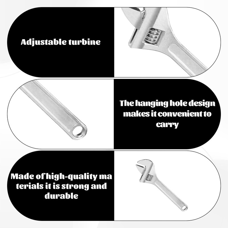 Grosion 4-Inch Small Adjustable Spanner,Mini Adjustable Spanner,Compact Adjustable Wrench,Portable Design,Lightweight