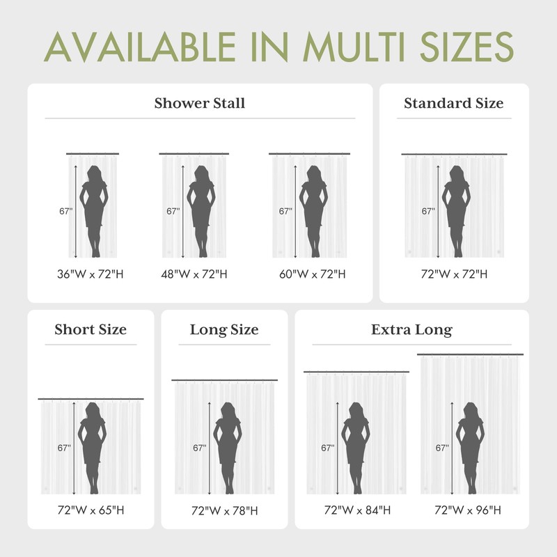 AmazerBath Extra Long Shower Curtain Liner, Clear, 84 Inches Long,