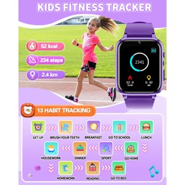 Kids Smart Watch Girls Gift for Girls Age 6-8, HD Touchscreen 26 Games Video Camera Music Player Pedometer Flashlight Audio Story Educational Toy Birthday Gifts for 6 7 8 9 10-12 Year Old Girls
