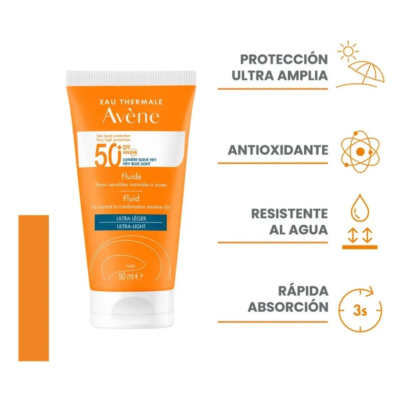 Avene Protector Solar Facial Fluido Fps50+ 50ml