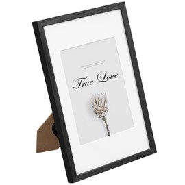 EUGAD Picture Frame 13 x 18 cm, Photo Frame with Mount, Solid Wood Frame with Shatterproof Acrylic Glass, for Hanging and Standing, for Photos Pictures, Black