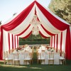 4 Panels 5x20ft Red Ceiling Drapes for Wedding Parties, Wrinkle
