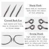 200pcs Carp Fishing Hooks Curve Shank Barbed and Barbless Carp