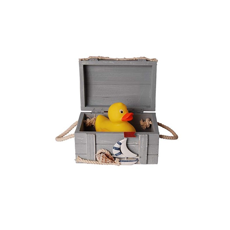 Wooden Sailor Chest in Maritime Look (14.8 x 10 x