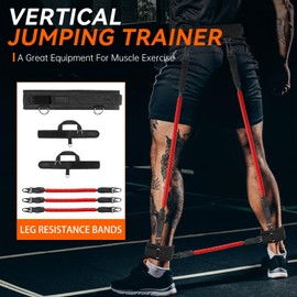Vertical Jump Trainer Equipment Leg Bounce Trainer Device Speed and Agility Resistance Bands with Ankle Straps & Belt Leg Extension Machine for Boxing Basketball Football Tennis Fencing Training