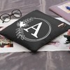 HOLLP Alphabet Black Book Cover A/C/J/K/M/Letter Initial Waterproof Zipper PouchInitial