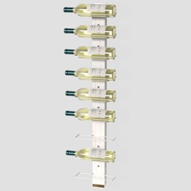 J JACKCUBE DESIGN Wall Mount Wine Rack Organizer for 9 Bottles, Elegant and Farmhouse Rustic White Wood Wine Storage Display Holder for Kitchen and Home Decor- MK699B