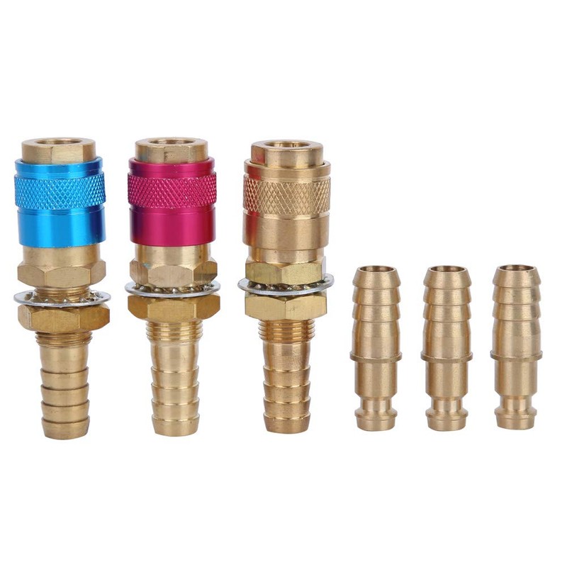 3Pcs M10 Gas Adapter Argon Quick Connect Fittings, Connector Fitting