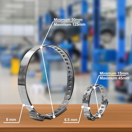 Universal Stainless Steel Bellow Clamps Set of 15 Cable Ties Homokinetic Transmission