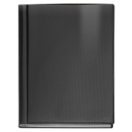 VELOFLEX 4424480 Diamond Display Book DIN A4 with 24 Transparent Pockets, Black, Presentation Folder, Document Folder, Portfolio Folder, Pack of 1