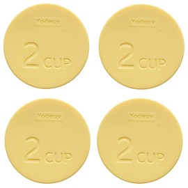 Yodecy Silicone Bowl Lids fit Pyrex Glass Bowls 7200-PC 2 Cup, fit Anchor Hocking Glass Bowls 7200-PC 2 Cup,Replacement Lids 4.76in/12.1cm(4 Pack Pastel Yellow)