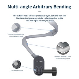 TELESIN Neck Mount for GoPro Hero 13 12 11 10 9 8 7 Insta360 X4 X3, DJI Osmo Action 5 Pro 4 3, POV/VLOG Selfie Neck Holder Mount for Hiking, Fishing, Climbing Action Camera Aceessories