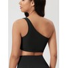 ODODOS Seamless One Shoulder Sports Bra for Women Ribbed Asymmetrical