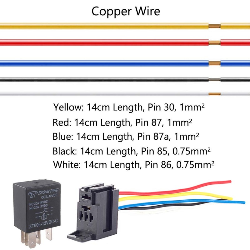 ESUPPORT Car Heavy Duty Relay Switch 12V 30A SPDT 5Pin