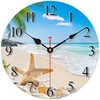 Toudorp 14 Inch Coastal Ocean Wall Clock with Seashell Design