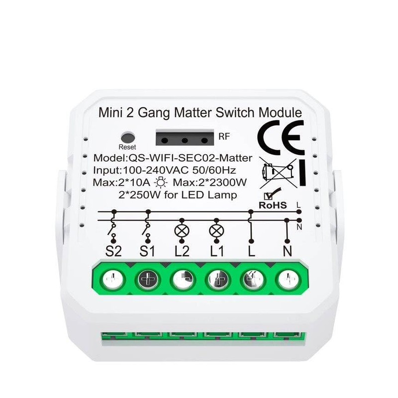 SONE Smart One Mini Matte 2-Channel Built-in Switch 2 x