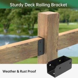 IRENPORU 24PCS 2”x 4” Stainless Steel Deck Railing Brackets Connectors, 2x4 Brackets for Stair Fence Railings Handrail