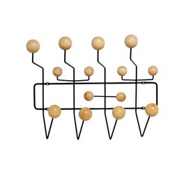 Mod Made Mid Century Modern Bubble Wall Mounted Coat Rack, Wood Color Ball Black Frame